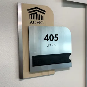 Office number sign ADA with name plate