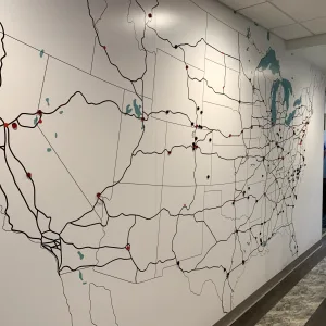 Custom map wall wrap
