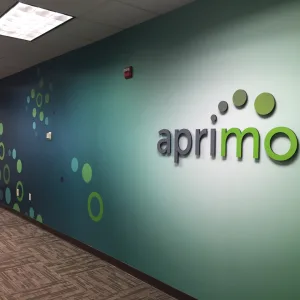 Custom logo and design wall wrap