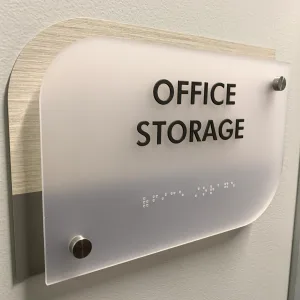 Office storage ADA shadow plaque
