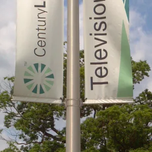 Company light post branded banners