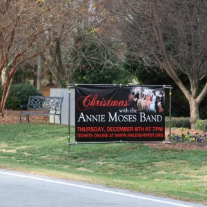 Seasonal event promotional outdoor banner