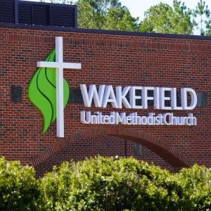 Church logo and name exterior front sign
