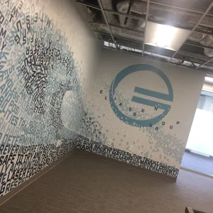 Logo and design printed wall wrap