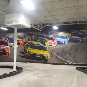 Indoor go kart wall wrap