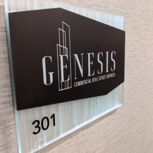 ADA office number sign with logo