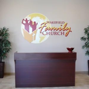 Church entrance wall graphic