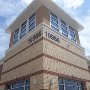 Business office exterior address numbers