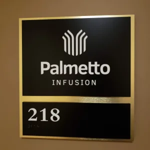 Office number sign with logo