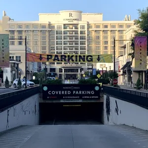 Retail directional parking banner