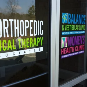 Physical therapy office entrance door vinyl decal