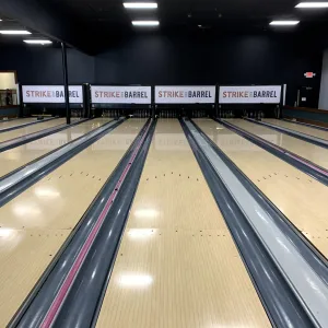 Custom business logo banners for bowling alley