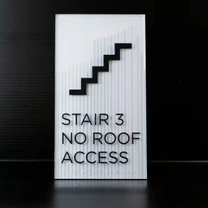 Stair roof access ADA sign