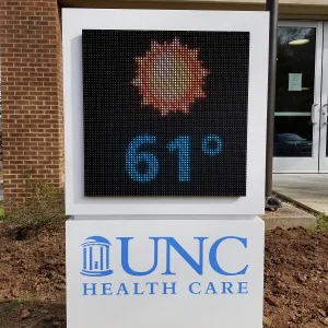 Custom exterior temperature monument sign