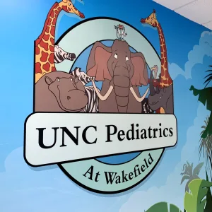 Logo wall graphic wrap for pediatric office