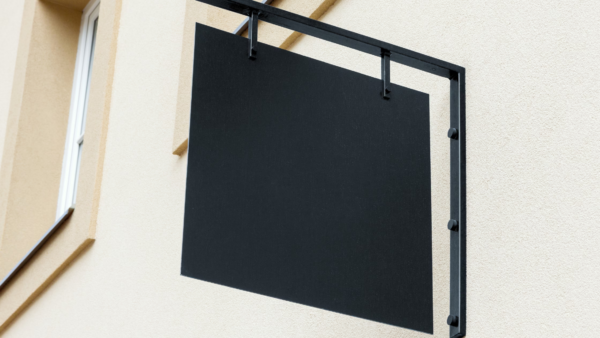 black signage