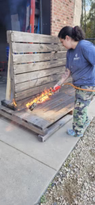Shou-sugi-ban torching - finishing technique